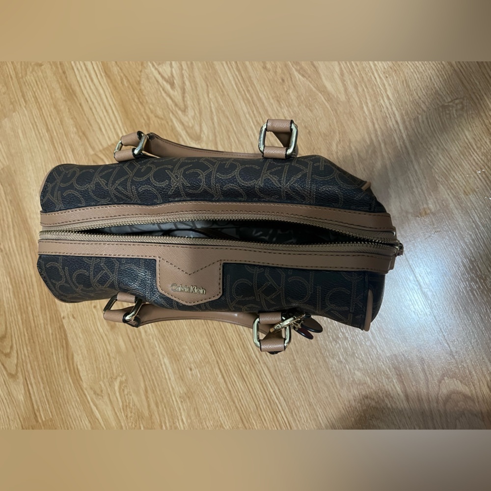 Calvin Klein Brown Monogram Satchel - Picture 10 of 13